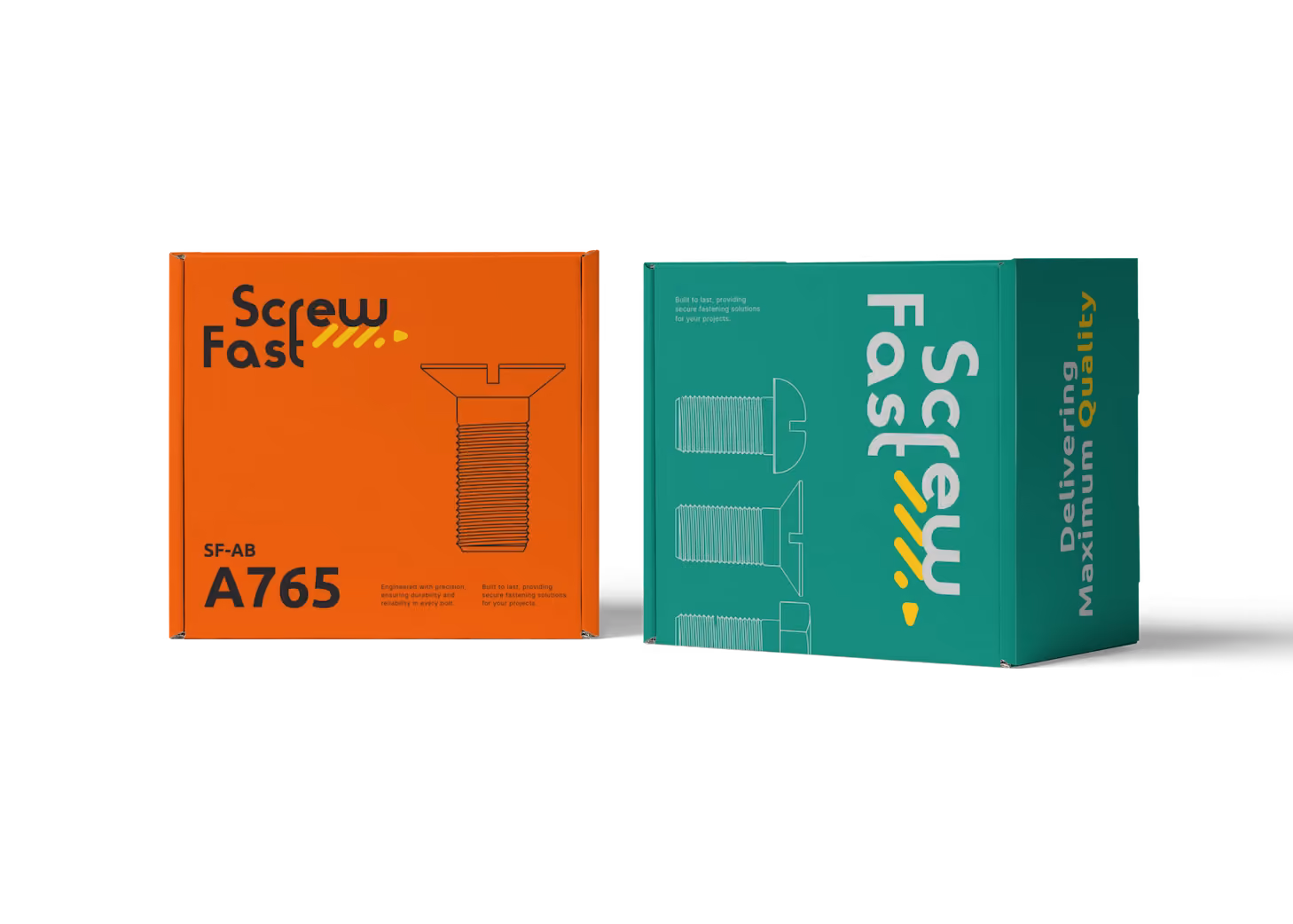 Mockup boxes of assorted screw set